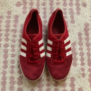 Red adidas sneakers